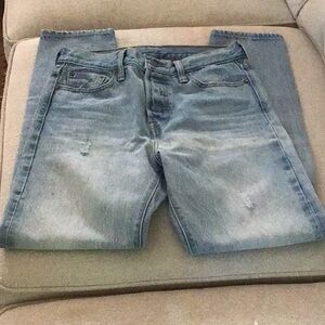 Levi Strauss Jeans Blue Distressed Button Fly 26
